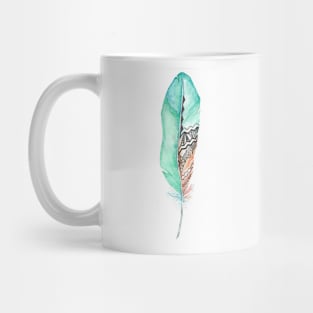 Turquois Feather Mug